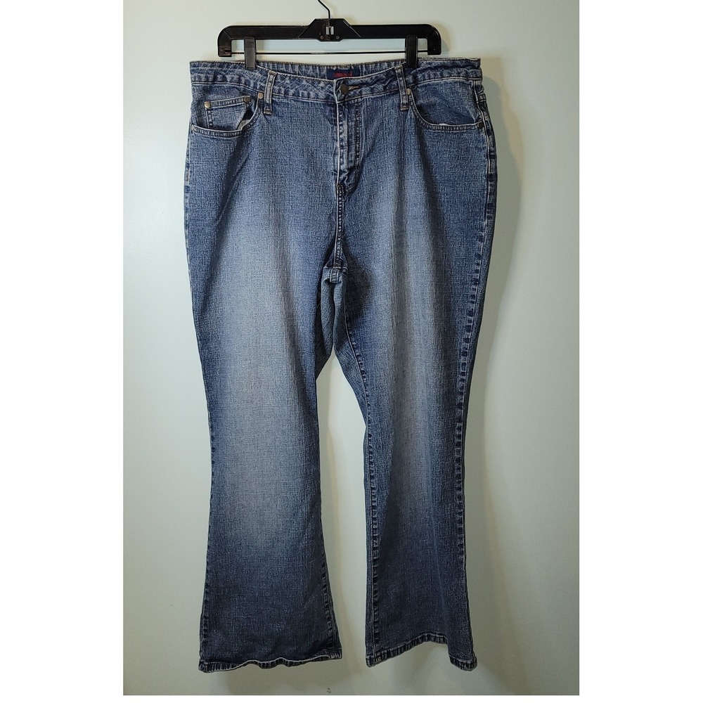 Vintage Zana Di Jeans 16 Y2K Flare Blue Denim Women 90s Wide Leg Plus Size